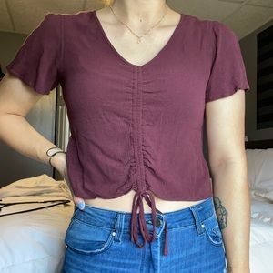 Olive & Oak maroon top